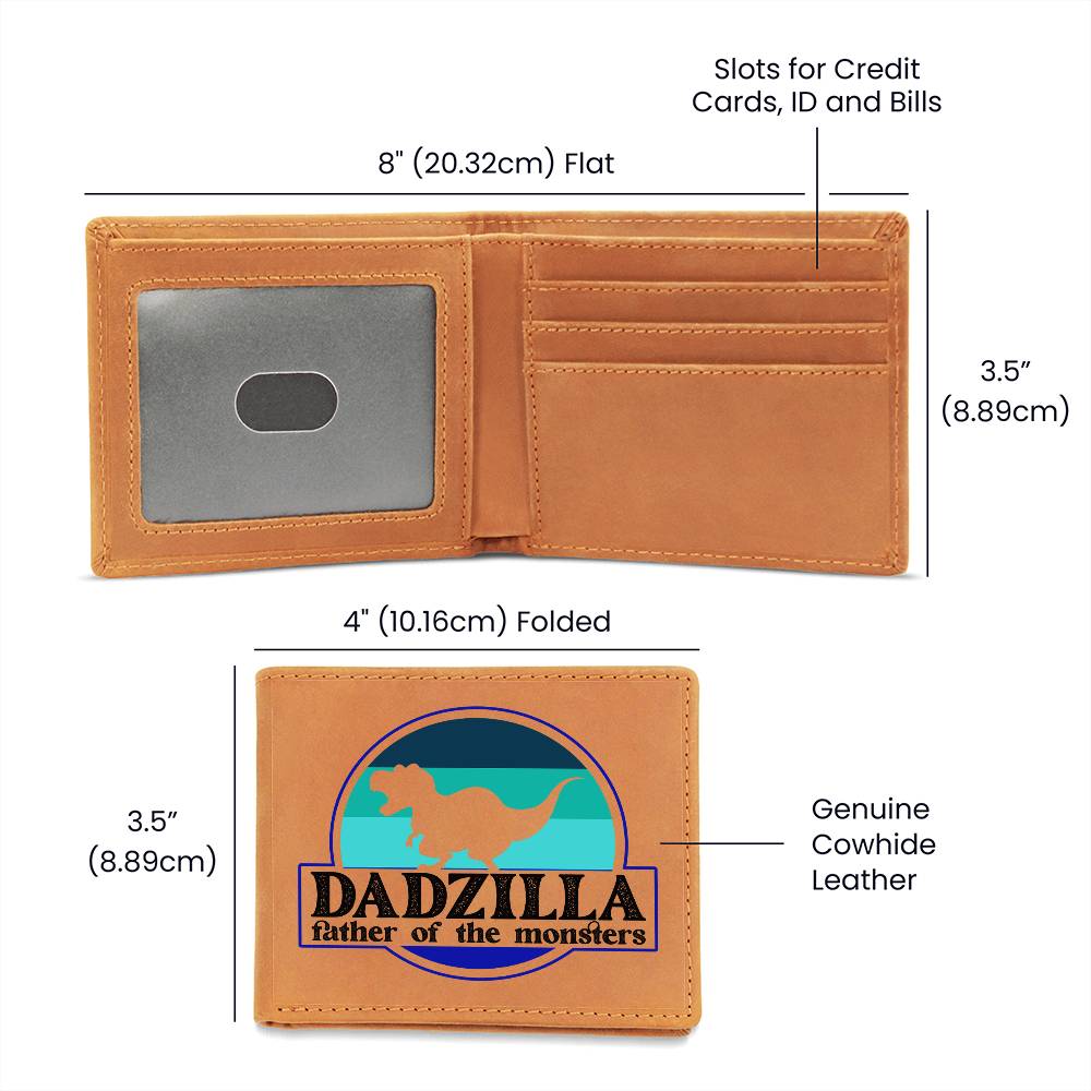 Dadzilla Leather Wallet Gift for Father