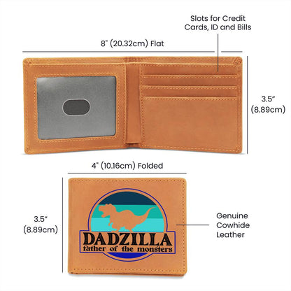 Dadzilla Leather Wallet Gift for Father