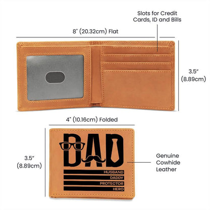 Dad Gift - Husband Daddy Protector Hero Leather Wallet