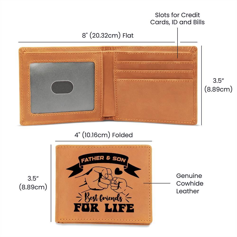 Father and Son Best Friends for Life Leather Wallet