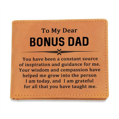 Gift for Bonus Dad Leather Wallet