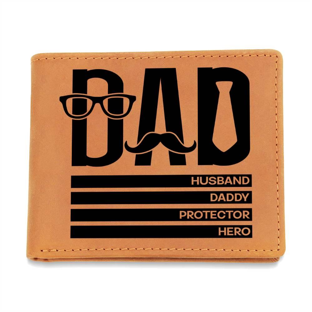 Dad Gift - Husband Daddy Protector Hero Leather Wallet