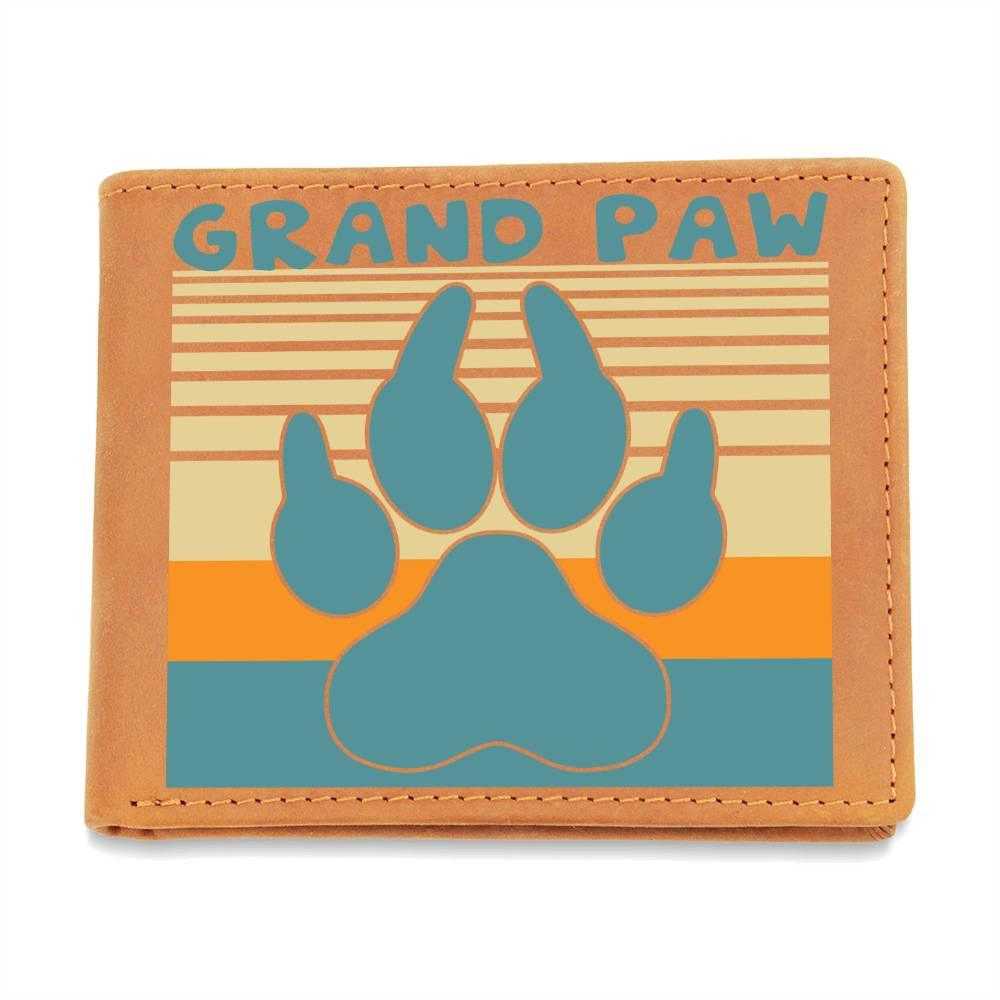 Grand Paw Leather Wallet Gift for Grandfather