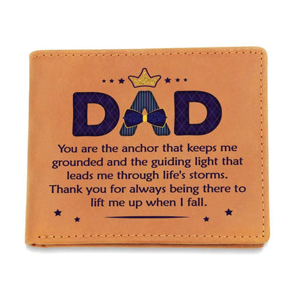 Gift for Dad You Are the Anchor Genuine Cowhide Leather Wallet