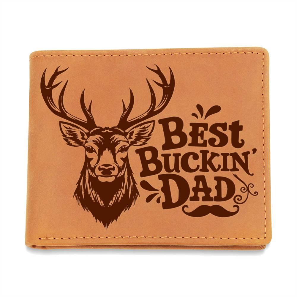 Best Buckin' Dad Genuine Cowhide Leather Wallet