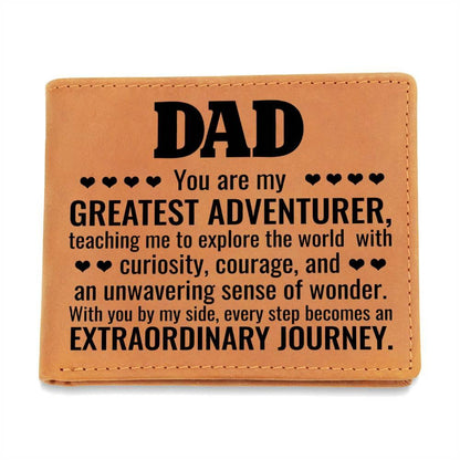 Gift for Dad You Are My Greatest Adventurer Leather Wallet