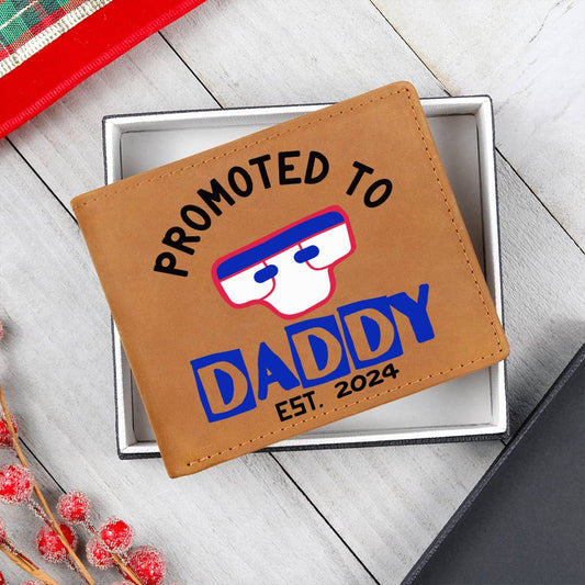 Promoted to Daddy 2024 Leather Wallet