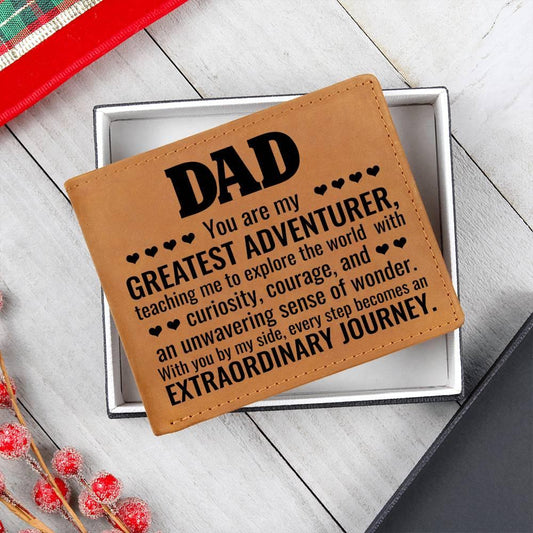 Gift for Dad You Are My Greatest Adventurer Leather Wallet