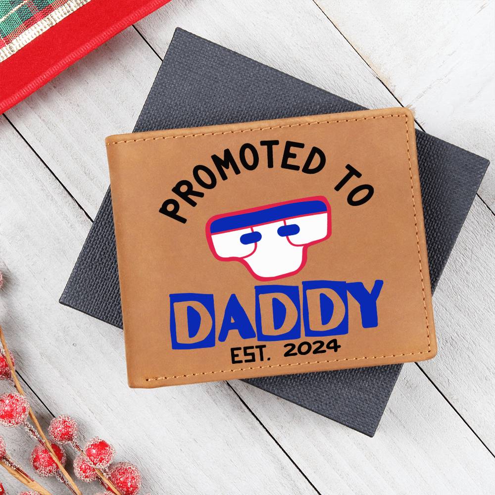 Promoted to Daddy 2024 Leather Wallet