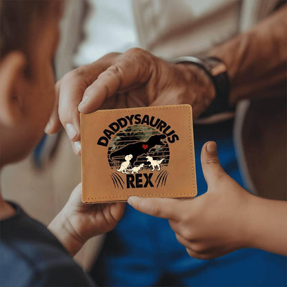 Daddysaurus Rex Custom Printed Leather Wallet