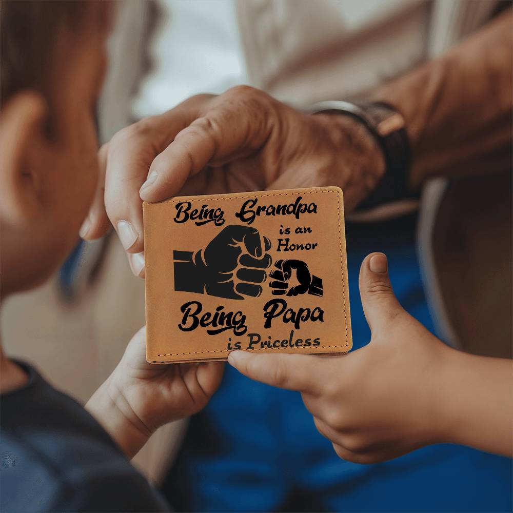 Being Grandpa is an Honor Leather Wallet