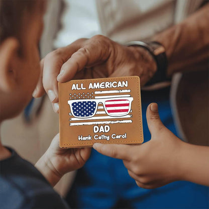 All American Dad - Papa - Grandpa - Personalized Leather Wallet