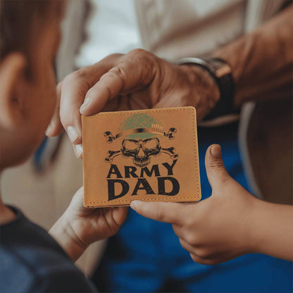 Army Dad Graphic Custom Leather Wallet