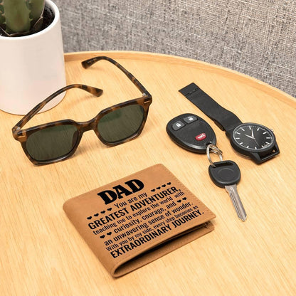 Gift for Dad You Are My Greatest Adventurer Leather Wallet