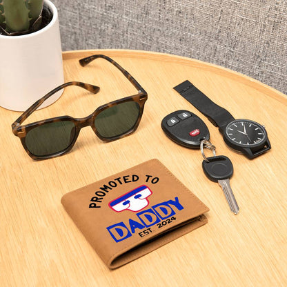 Promoted to Daddy 2024 Leather Wallet