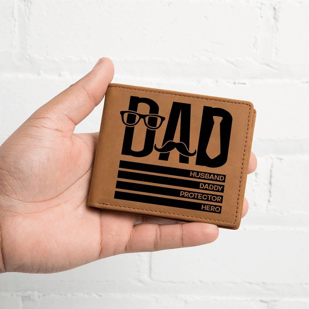 Dad Gift - Husband Daddy Protector Hero Leather Wallet