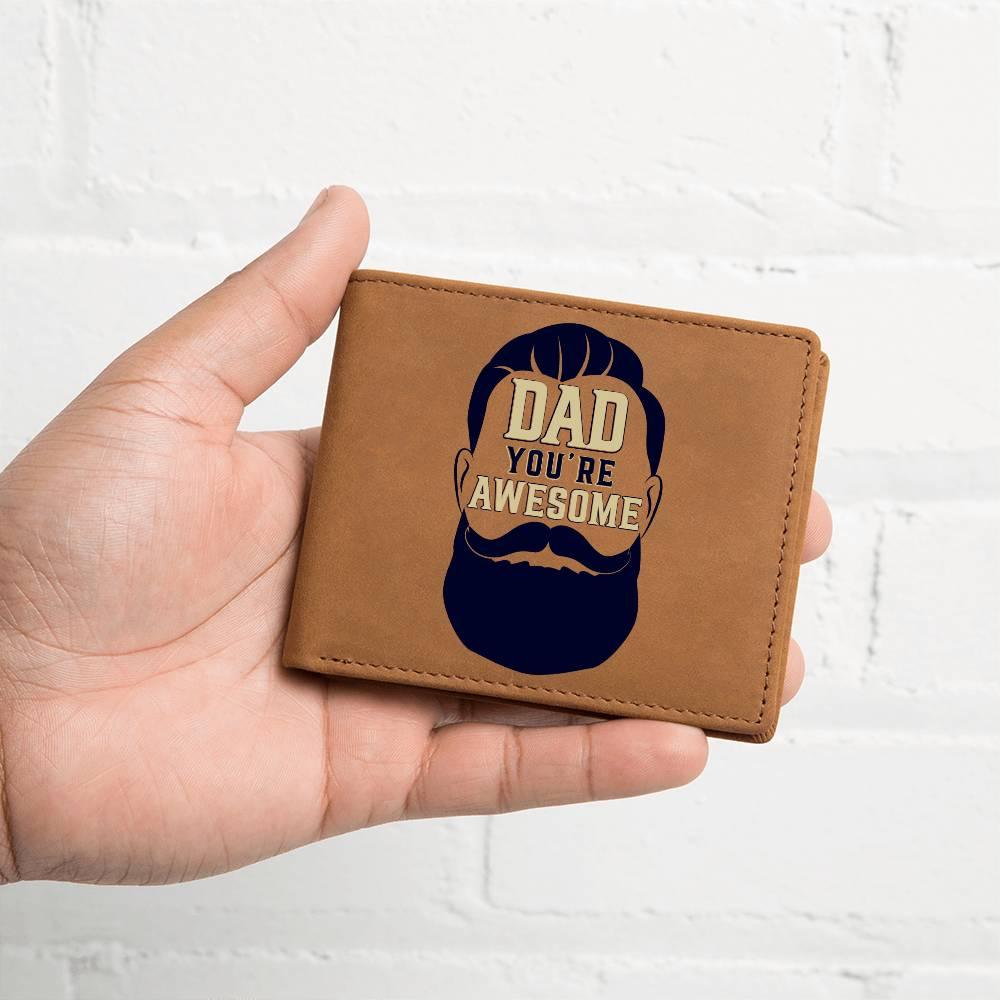 Gift for Dad - You Are Awesome Genuine Cowhide Leather Wallet