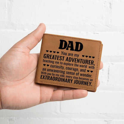 Gift for Dad You Are My Greatest Adventurer Leather Wallet