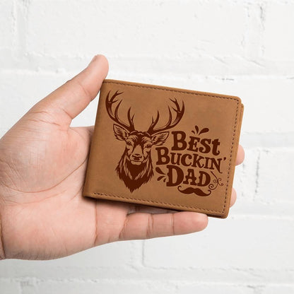 Best Buckin' Dad Genuine Cowhide Leather Wallet