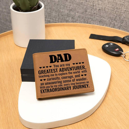 Gift for Dad You Are My Greatest Adventurer Leather Wallet