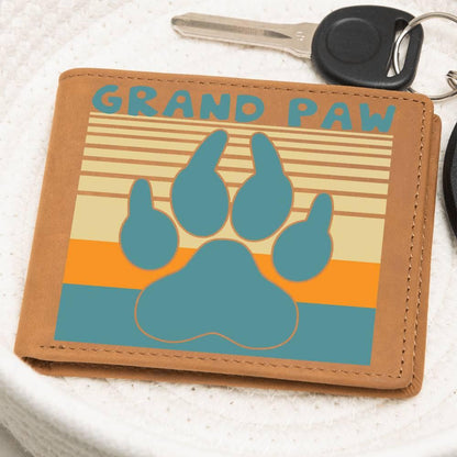 Grand Paw Leather Wallet Gift for Grandfather