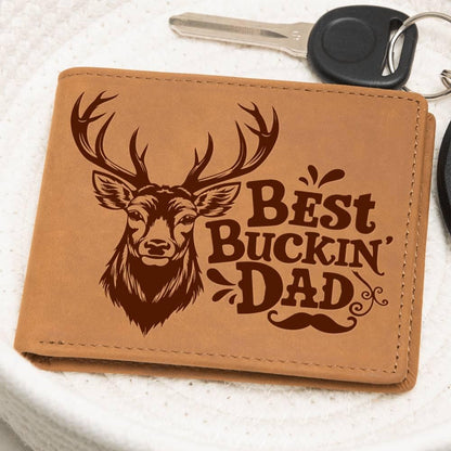 Best Buckin' Dad Genuine Cowhide Leather Wallet