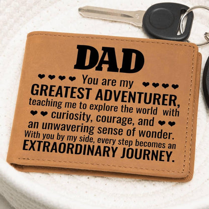 Gift for Dad You Are My Greatest Adventurer Leather Wallet