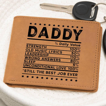 Dad Recipe Leather Wallet Father Gift