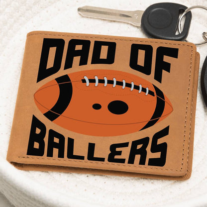 Dad of Ballers Leather Wallet