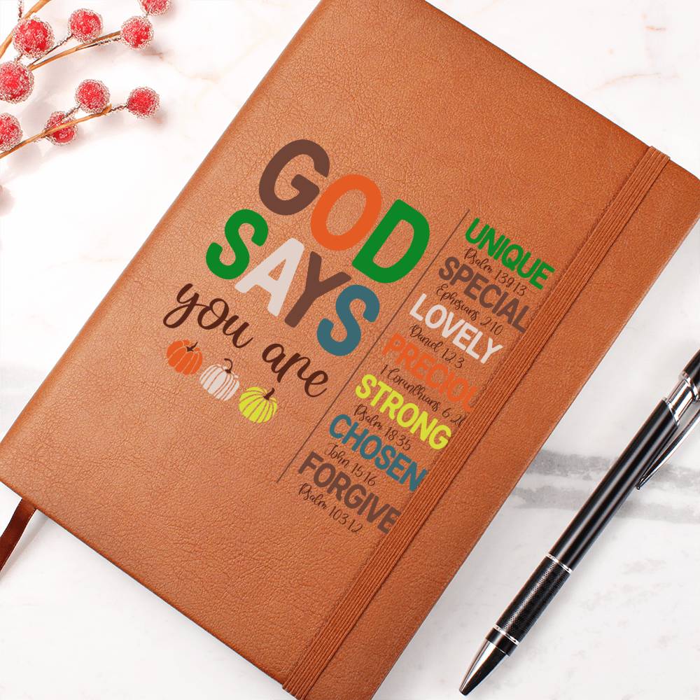 Inspirational Personalized Graphic Journal - God Says You Are Unique