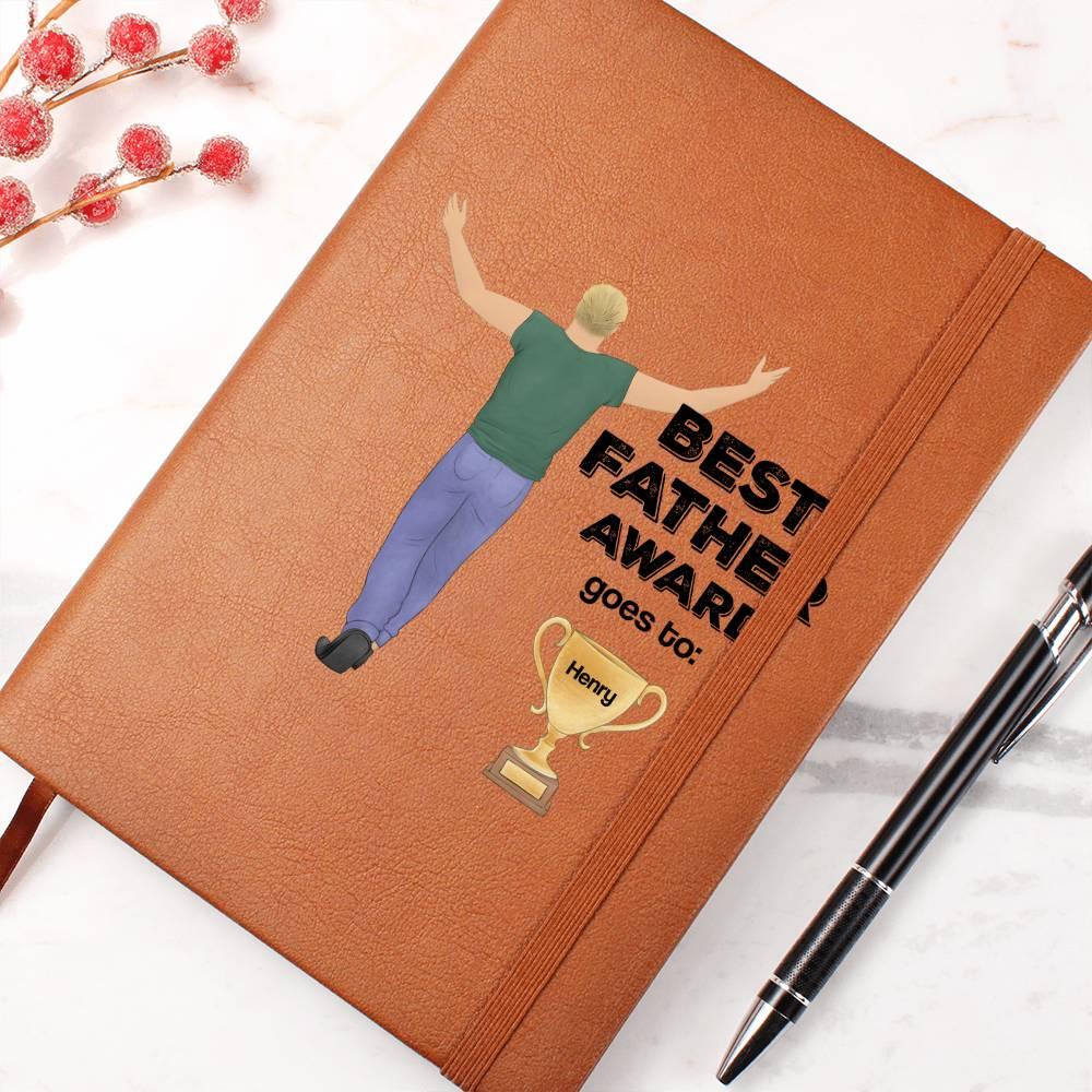 Dad Best Father Award Personalized Graphic Leather Journal