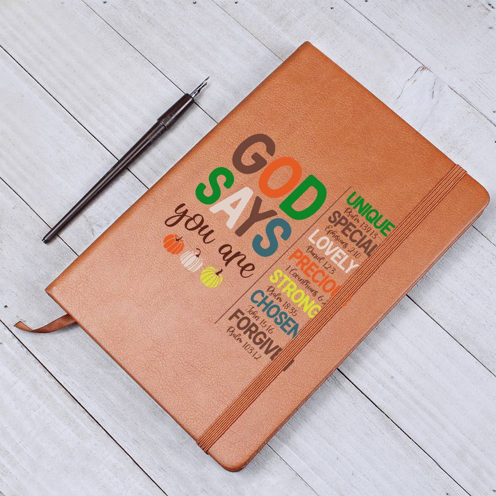 Inspirational Personalized Graphic Journal - God Says You Are Unique