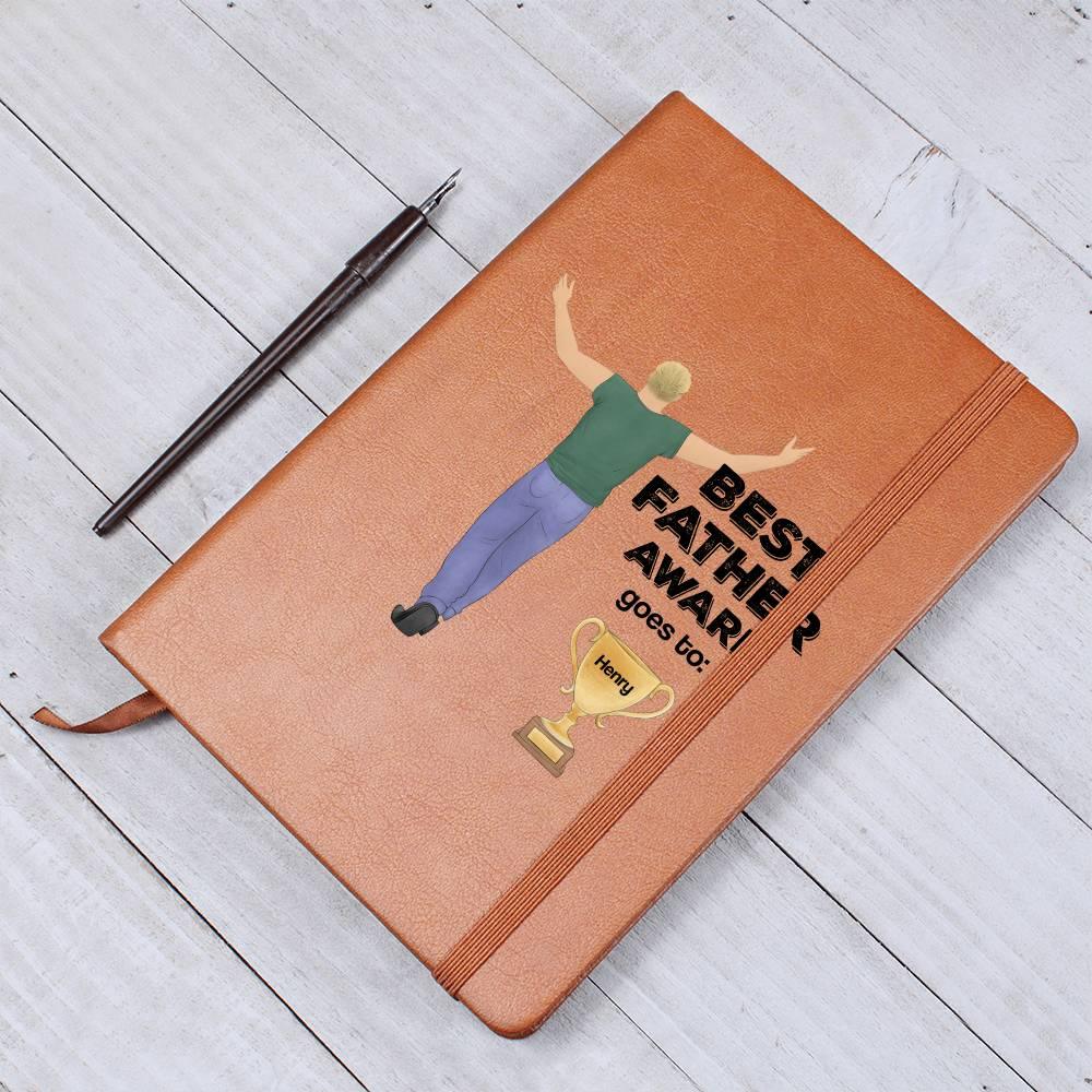 Dad Best Father Award Personalized Graphic Leather Journal