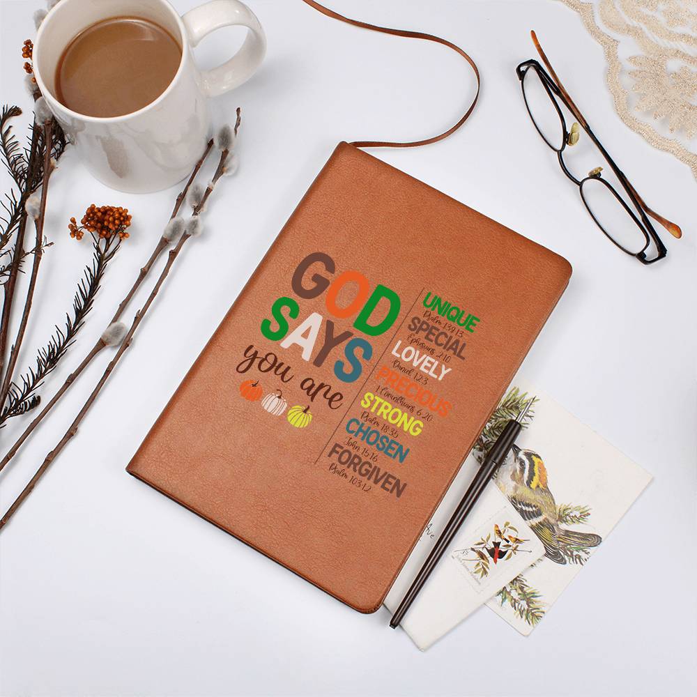 Inspirational Personalized Graphic Journal - God Says You Are Unique