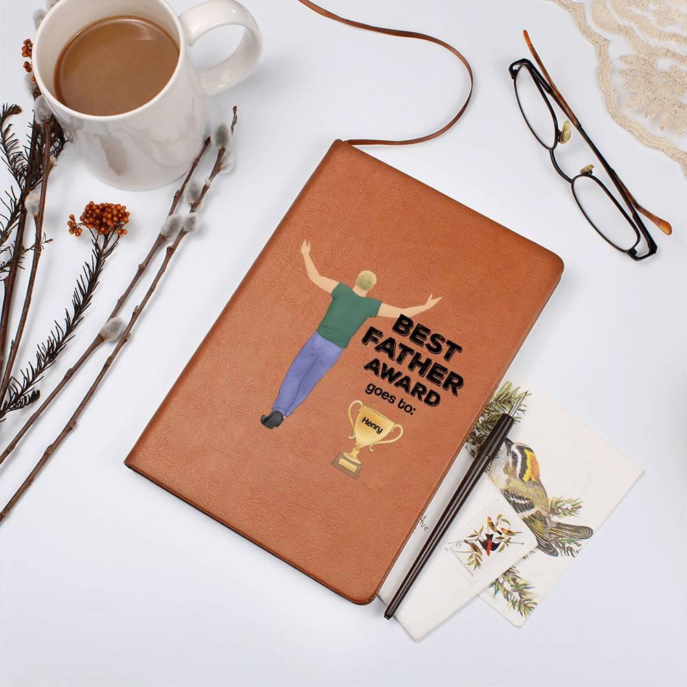 Dad Best Father Award Personalized Graphic Leather Journal