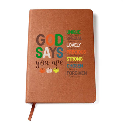 Inspirational Personalized Graphic Journal - God Says You Are Unique