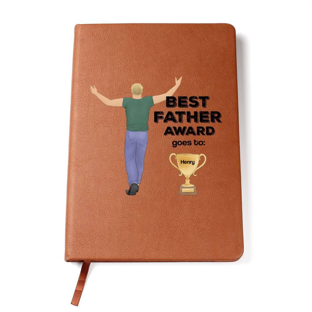 Dad Best Father Award Personalized Graphic Leather Journal