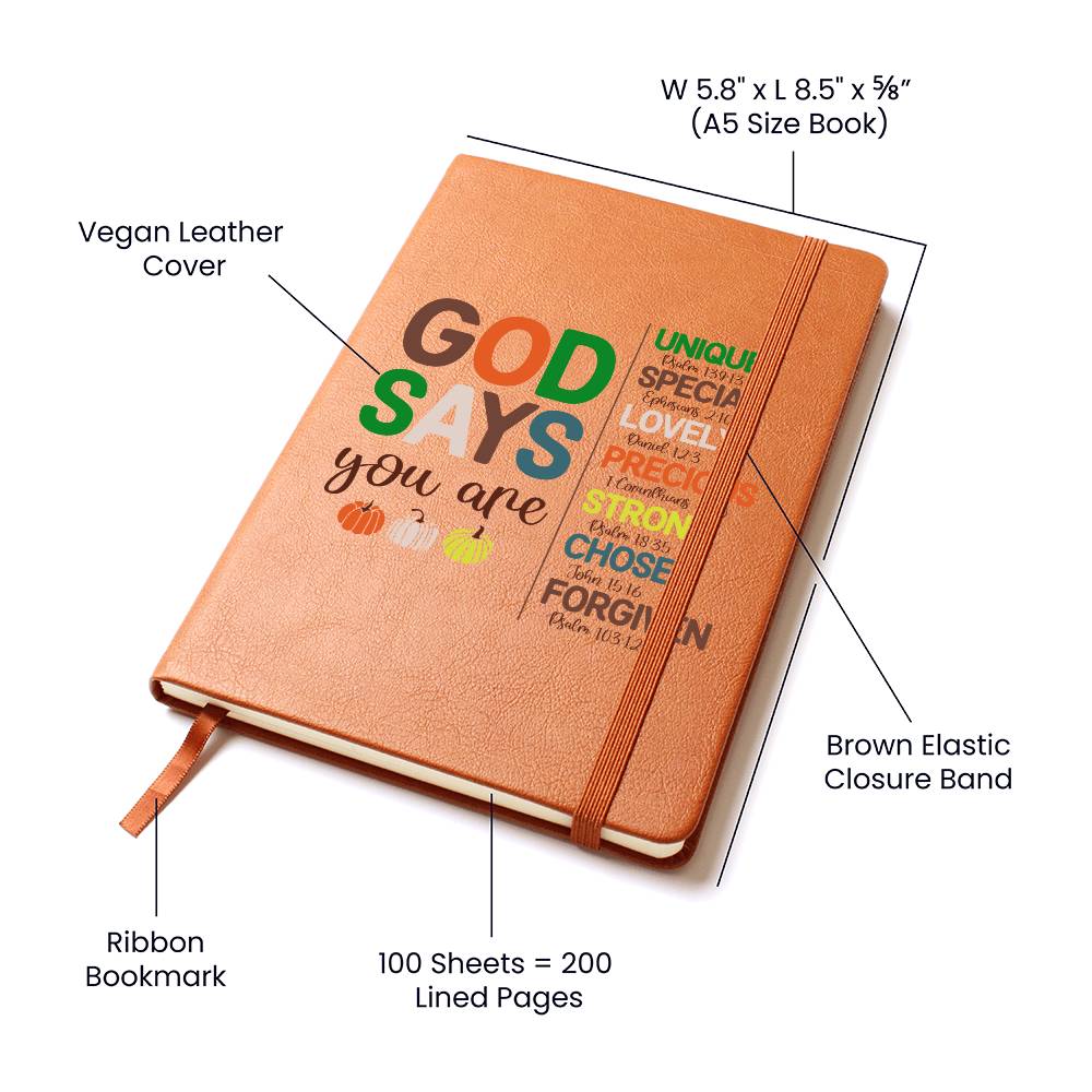 Inspirational Personalized Graphic Journal - God Says You Are Unique