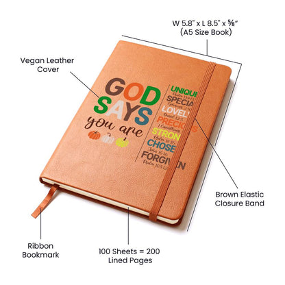 Inspirational Personalized Graphic Journal - God Says You Are Unique