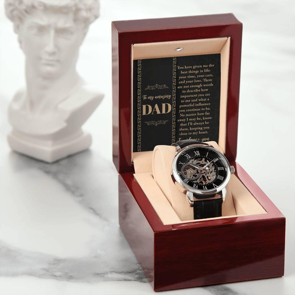 Dad You Have Given Me Your Time, Your Love Men's Openwork Watch with Gift Box