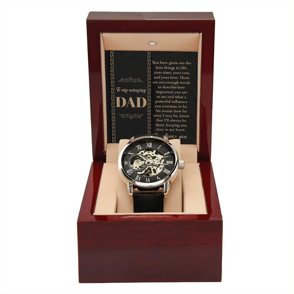 Dad You Have Given Me Your Time, Your Love Men's Openwork Watch with Gift Box