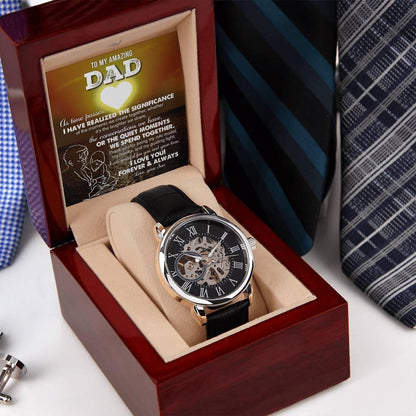 Gift for Dad - You Are My Guiding Light Men's Openwork Watch with Gift Box