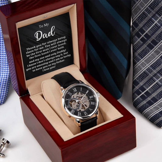 Dad The First Hand I Held Men's Openwork Watch with Gift Box