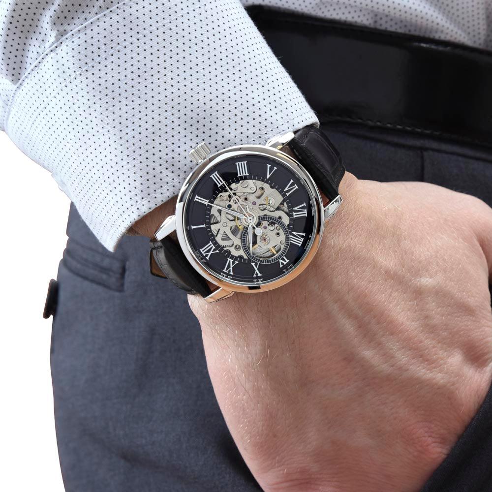 To My Amazing Bonus Dad You are not Just My Stepdad Men's Openwork Watch