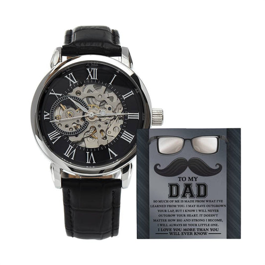 Gift for Dad What I Learned From You Men's Openwork Watch with Gift Box