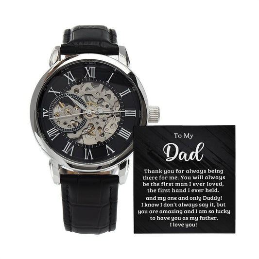Dad The First Hand I Held Men's Openwork Watch with Gift Box