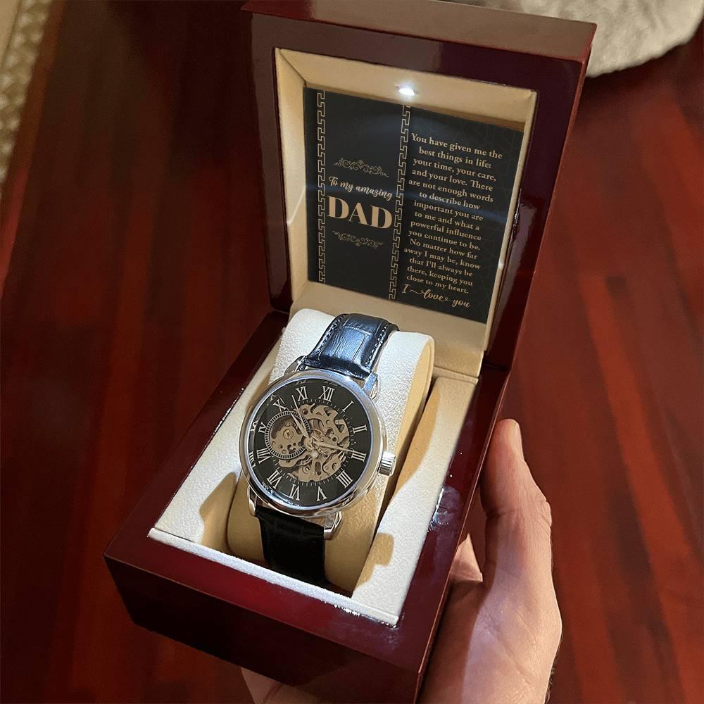 Dad You Have Given Me Your Time, Your Love Men's Openwork Watch with Gift Box