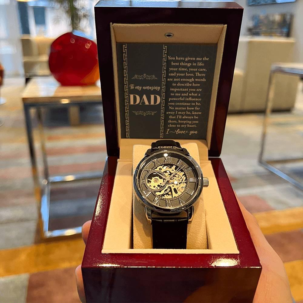 Dad You Have Given Me Your Time, Your Love Men's Openwork Watch with Gift Box