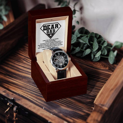 Dear Dad, You are my Hero Men's Openwork Watch