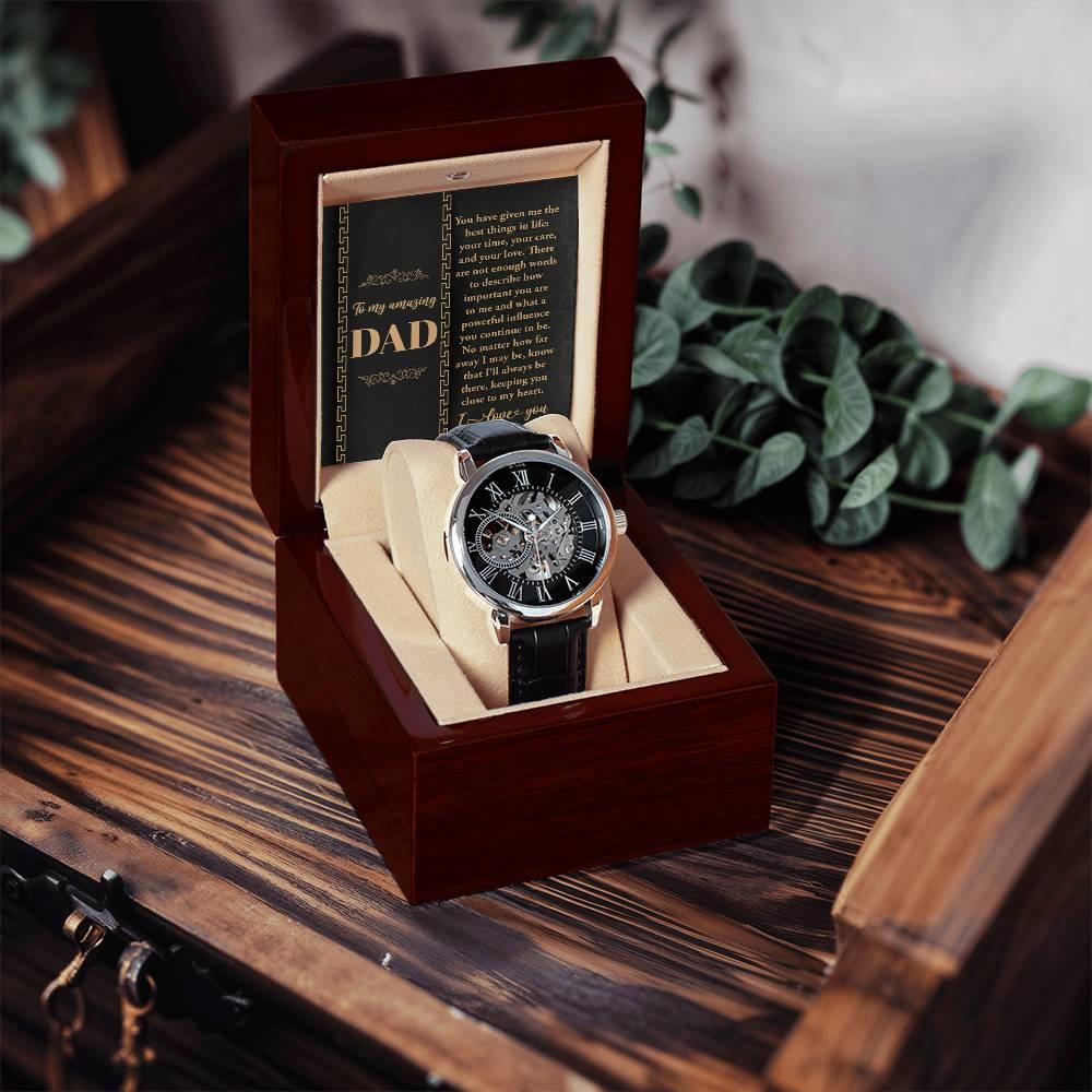 Dad You Have Given Me Your Time, Your Love Men's Openwork Watch with Gift Box